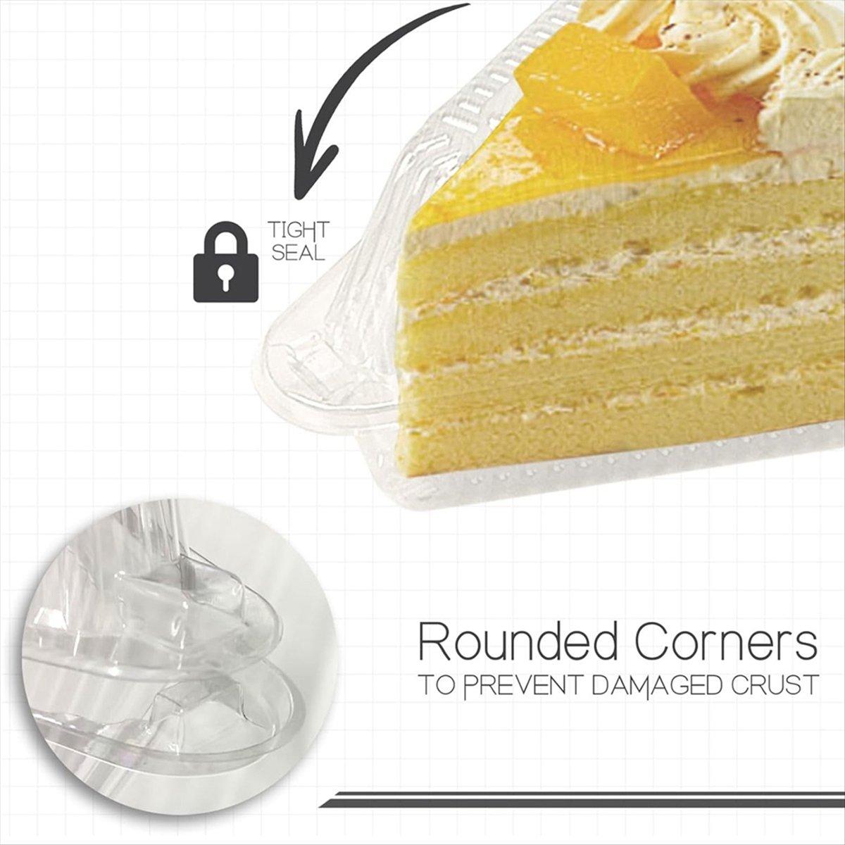 50Pcs Cake Slice Containers with Hinged Lid,Disposable Pie Slice Boxes,Individual Cheesecake Containers,Cake Carriers US