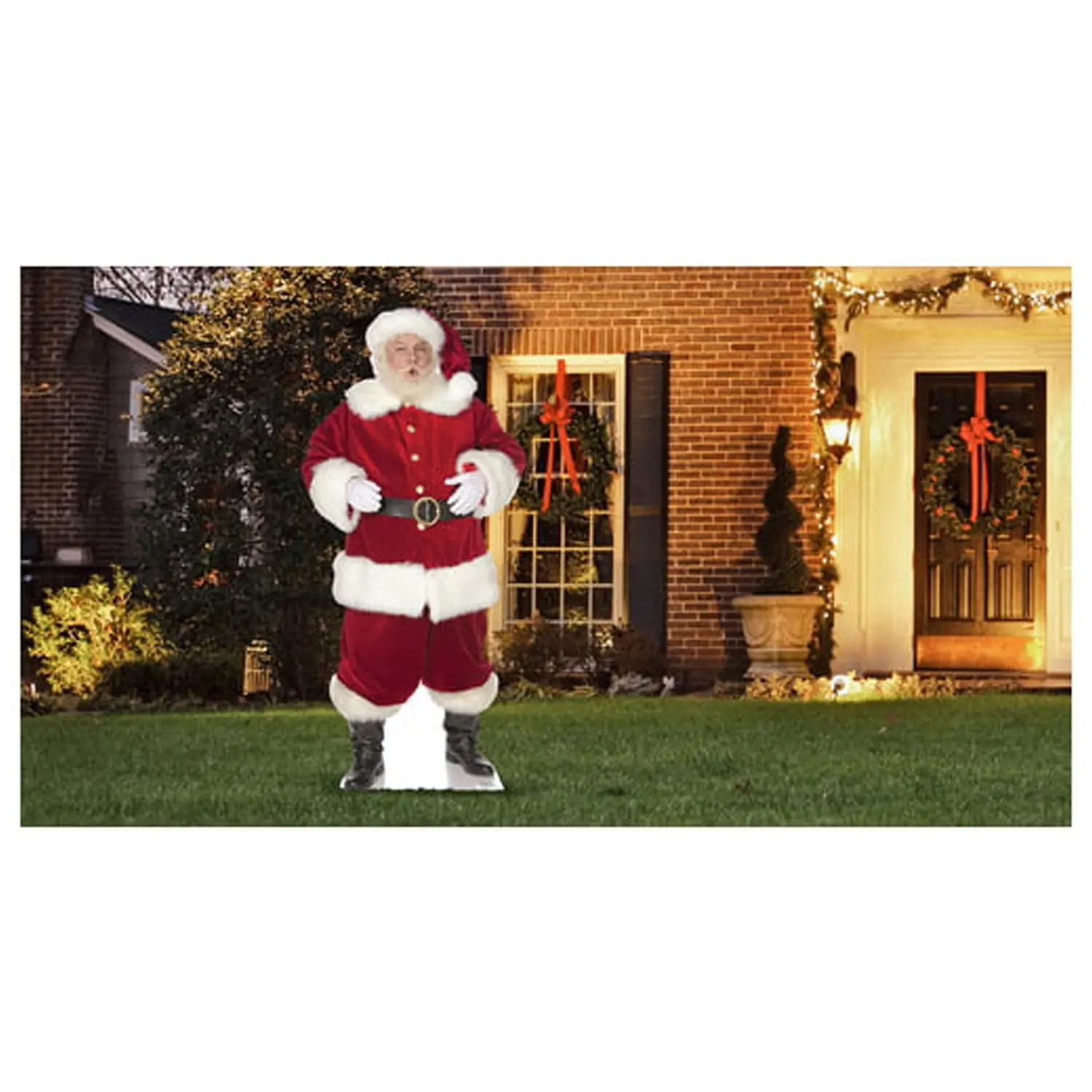 Advanced Graphics 2571 Corrugated Laminated Plastic Santa Outdoor Yard Standee Decor, 70x32 in Festive Sign, Signs