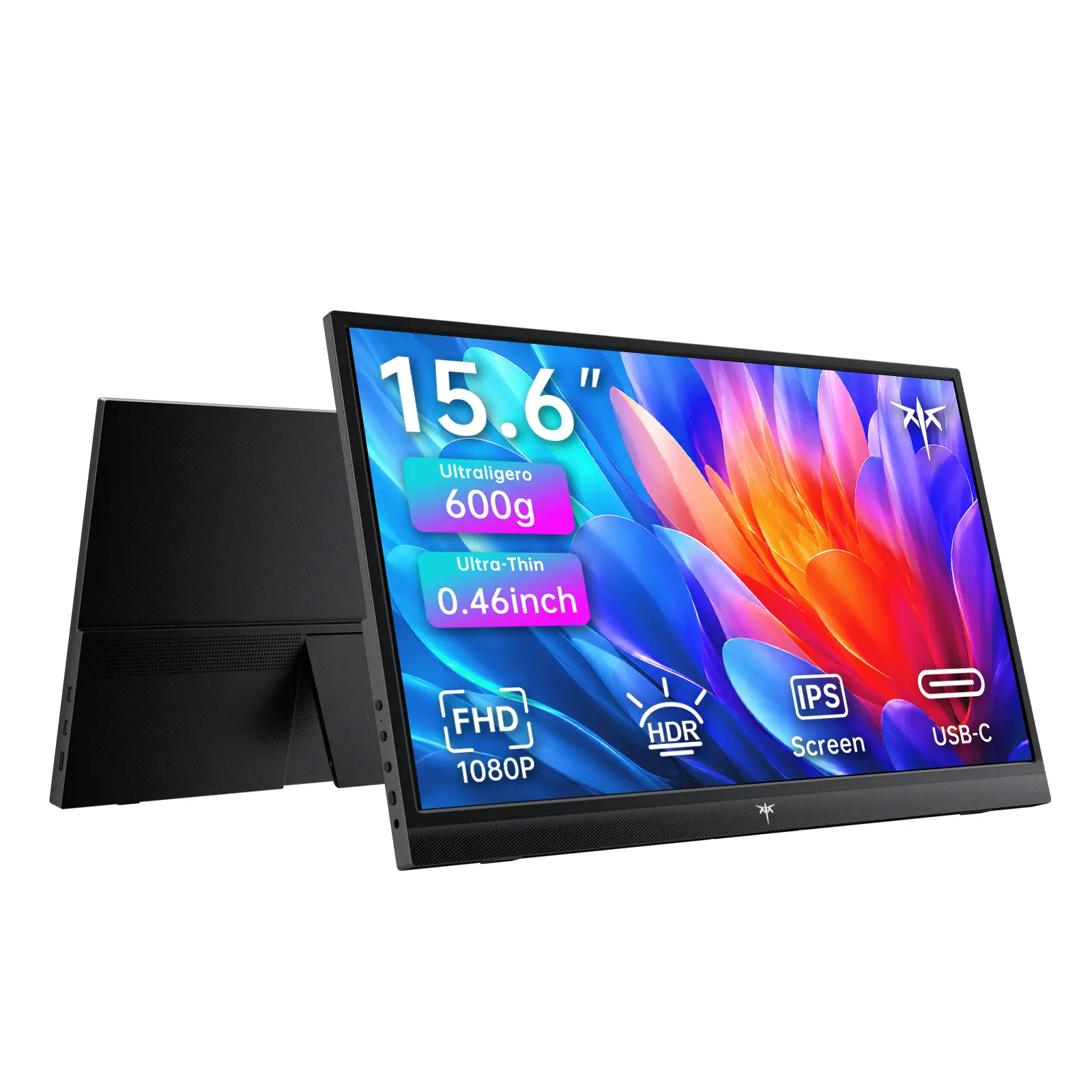 Ktc 15.6" 1080P FHD 60Hz IPS Portable Computer Monitor, HDR10, HDMI/USB-C, 1.4lb Lightweight Travel Screen with Blue Light Filter for PC, Travel Users, Dual Monitor Setup Work Accessory