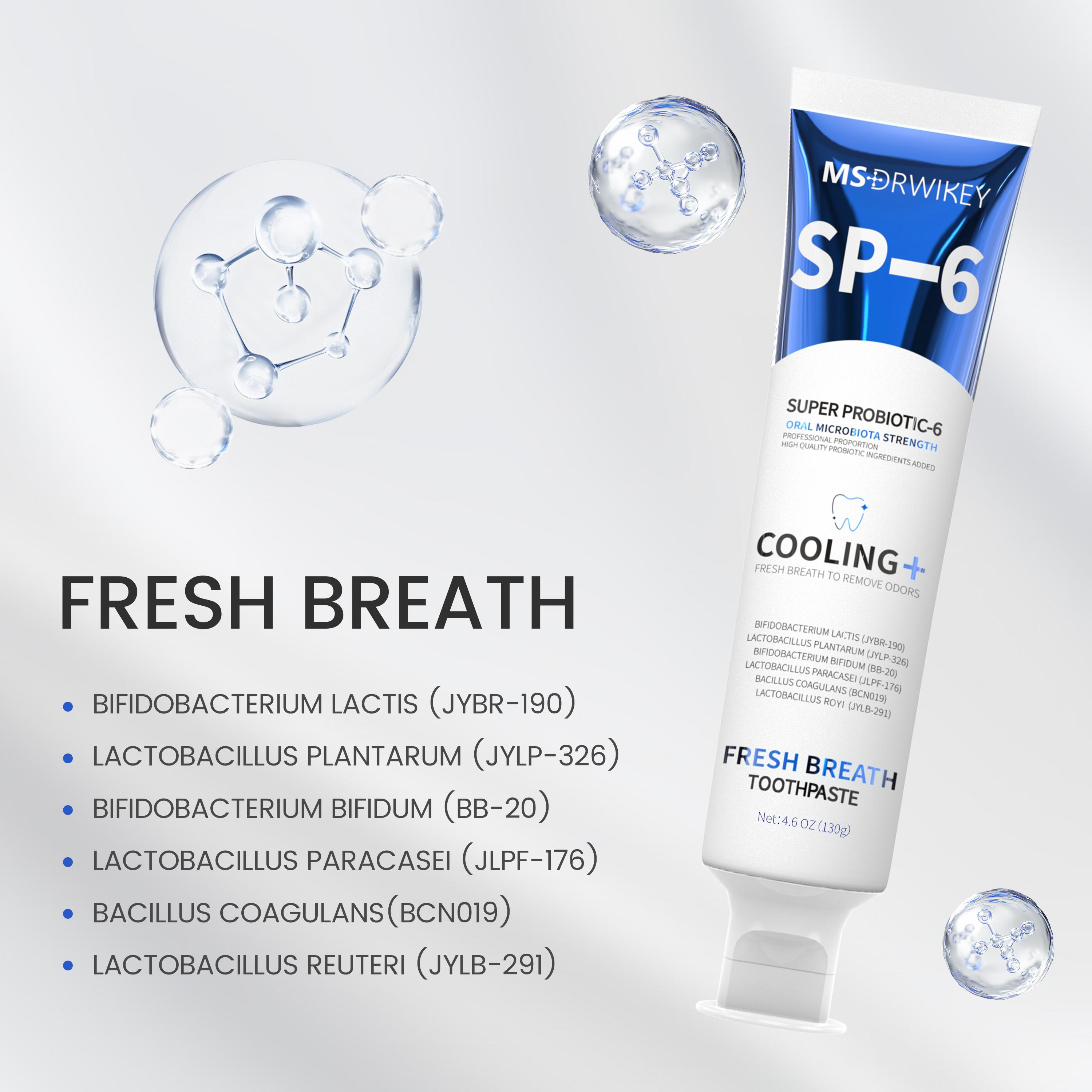 MSDRWIKEY SP-6 Toothpaste Set | Probiotic Formula for Enamel Repair & Long-Lasting Fresh Breath