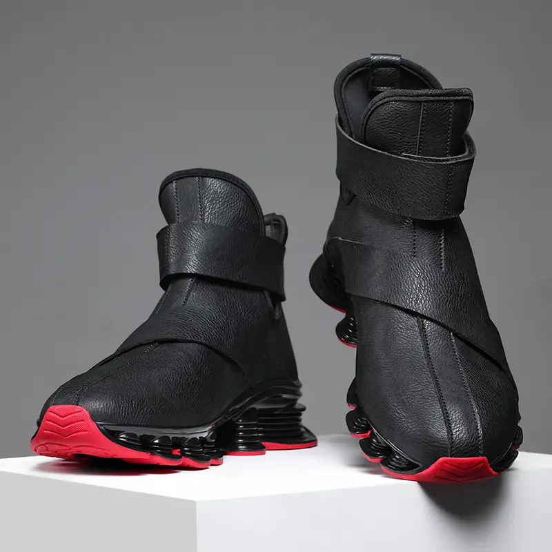 Men's Casual Sneaker Trainer, Waterproof High-Top Leather Stylish Shoe with Non-Slip Thick Blade Soles for Outdoor Walking, Stylish Sneaker, Trainer Shoe, Footwear Sneakers