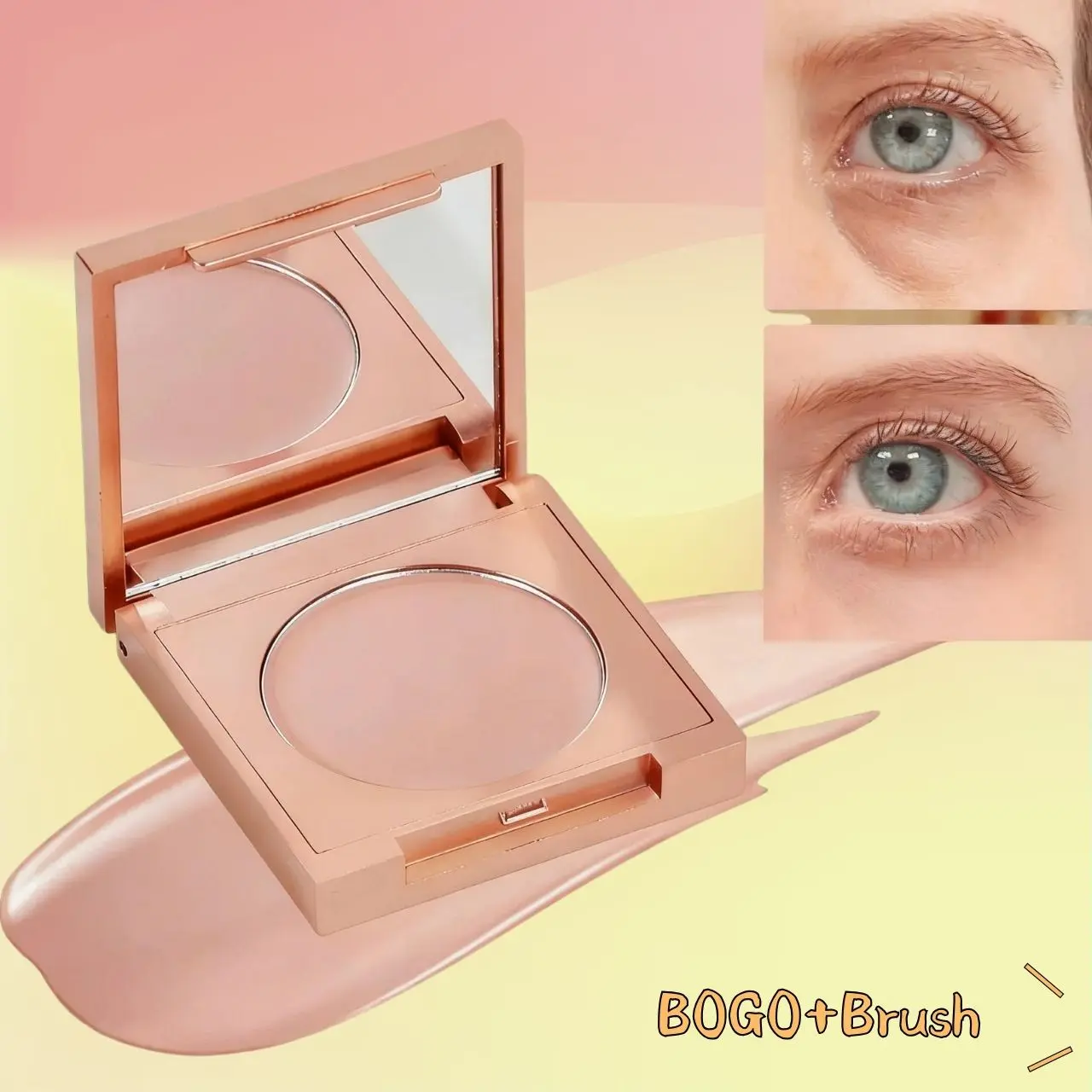 MAYCHEER 3-Piece Concealer & Foundation Set, Waterproof Color Clay CC Corrector with Brush, Lightweight Soft Matte Coverage Beauty Product for Uneven Skin Tone & Flawless Base