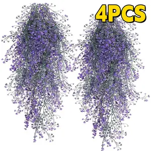 4pcs Large Faux Ivy Hanging Vine Plants, Artificial Ferns for Home, Garden, Wedding, Indoor and Outdoor Decorations, Room Decor, Wall flower crochet bouquet panels anchors pegboard,summerwins