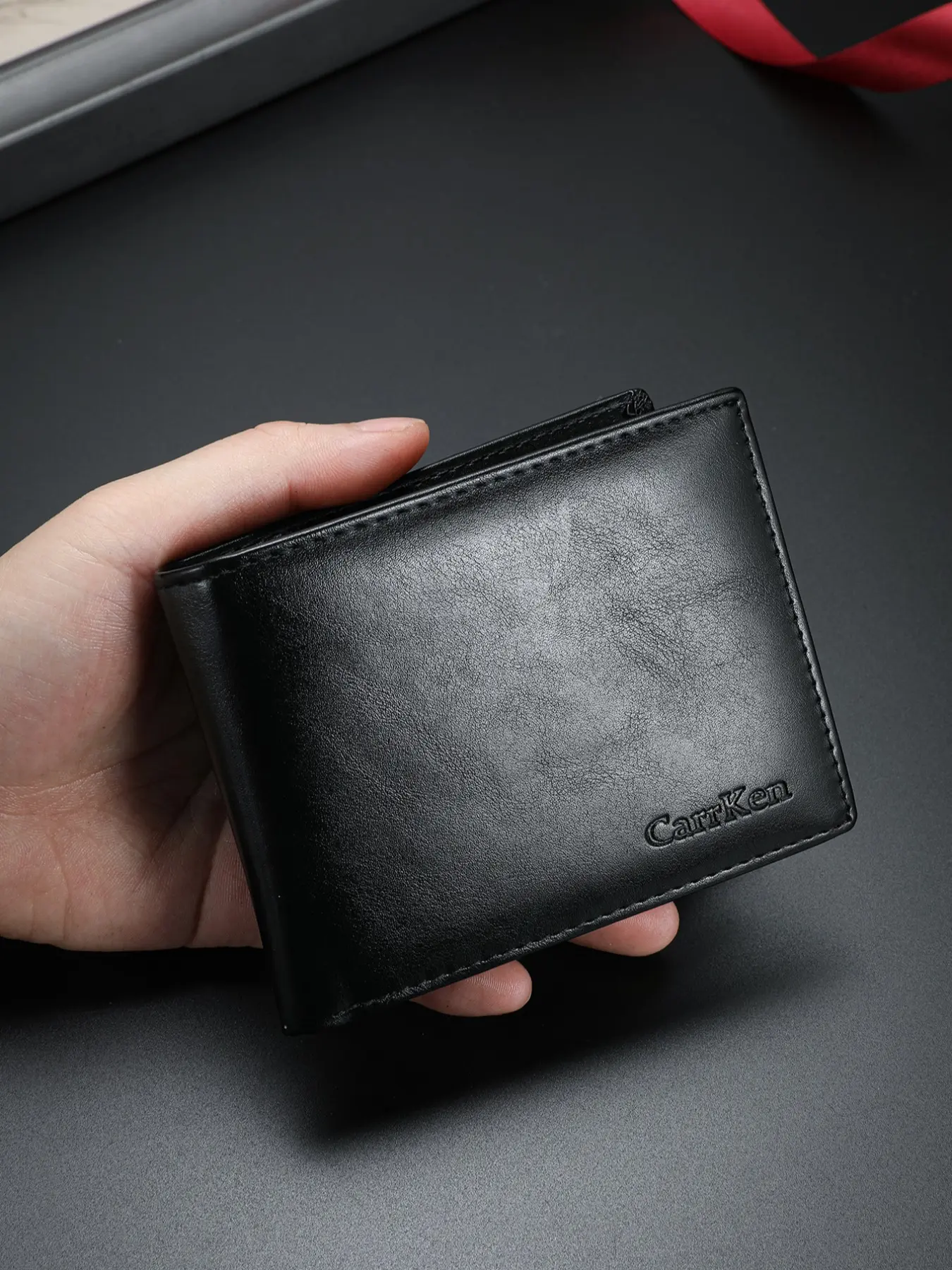 Men's Retro Multifunctional Short Plain Open PU Leather Wallet, Business Style Multi-Card Slot Wallet for Youth