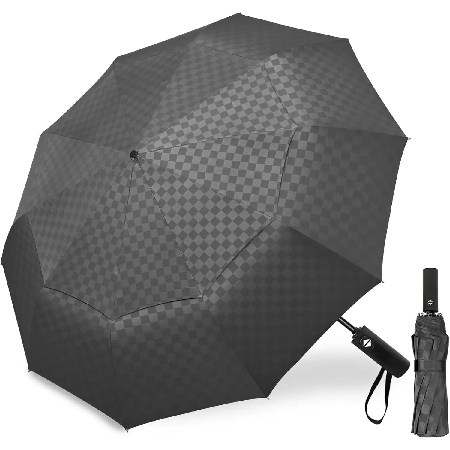 46/54/62 Inch Large Golf Umbrella, Windproof 10 Ribs Automatic Open/Close Oversize Double Canopy Vented Portable Folding Travel Umbrellas, UPF 50+ Sun & Rain Compact Umbrellas for Outdoor