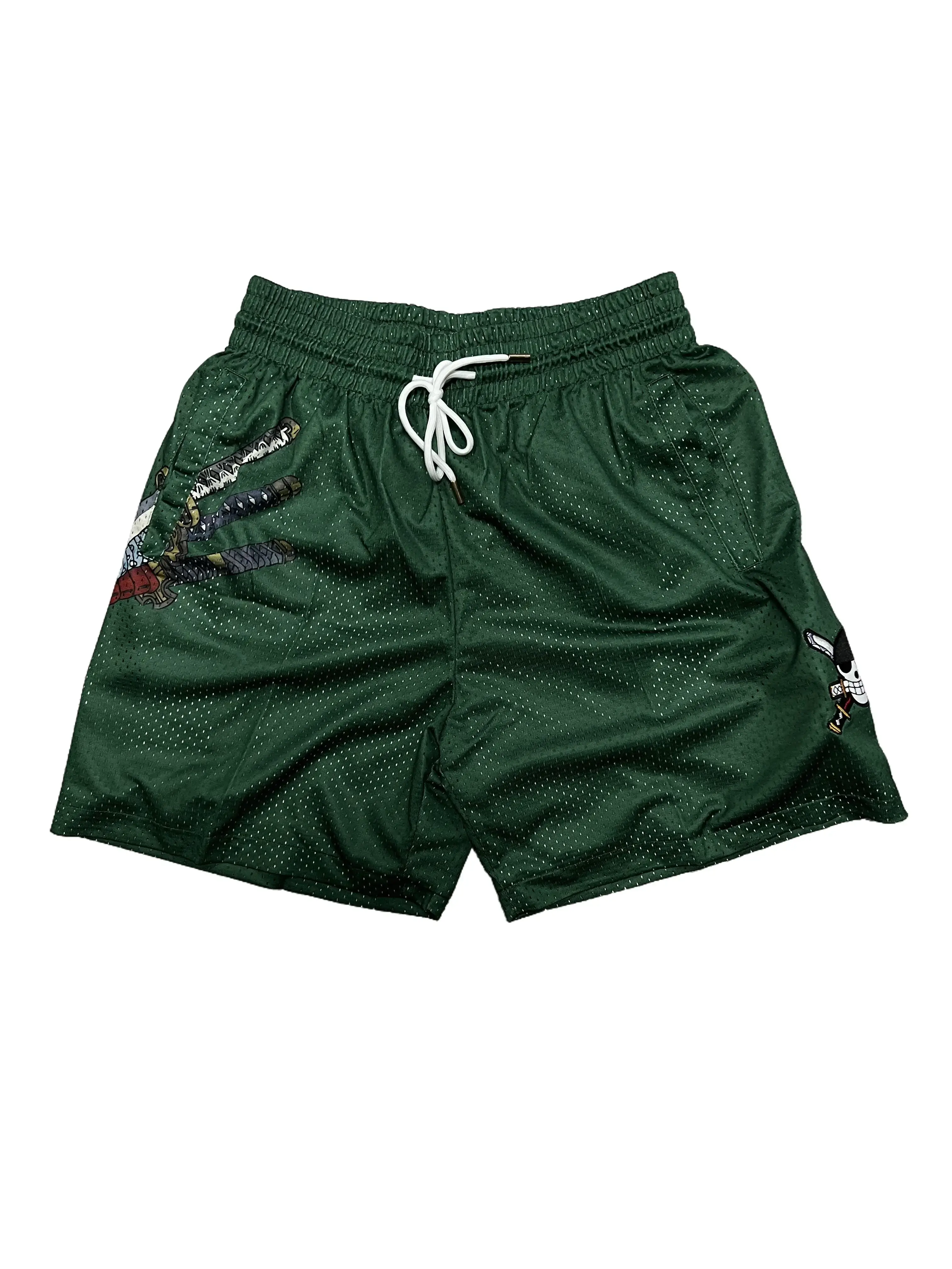 Anime Gym Shorts Workout Sport Knee Pants with Pockets Athletic Summer Shorts