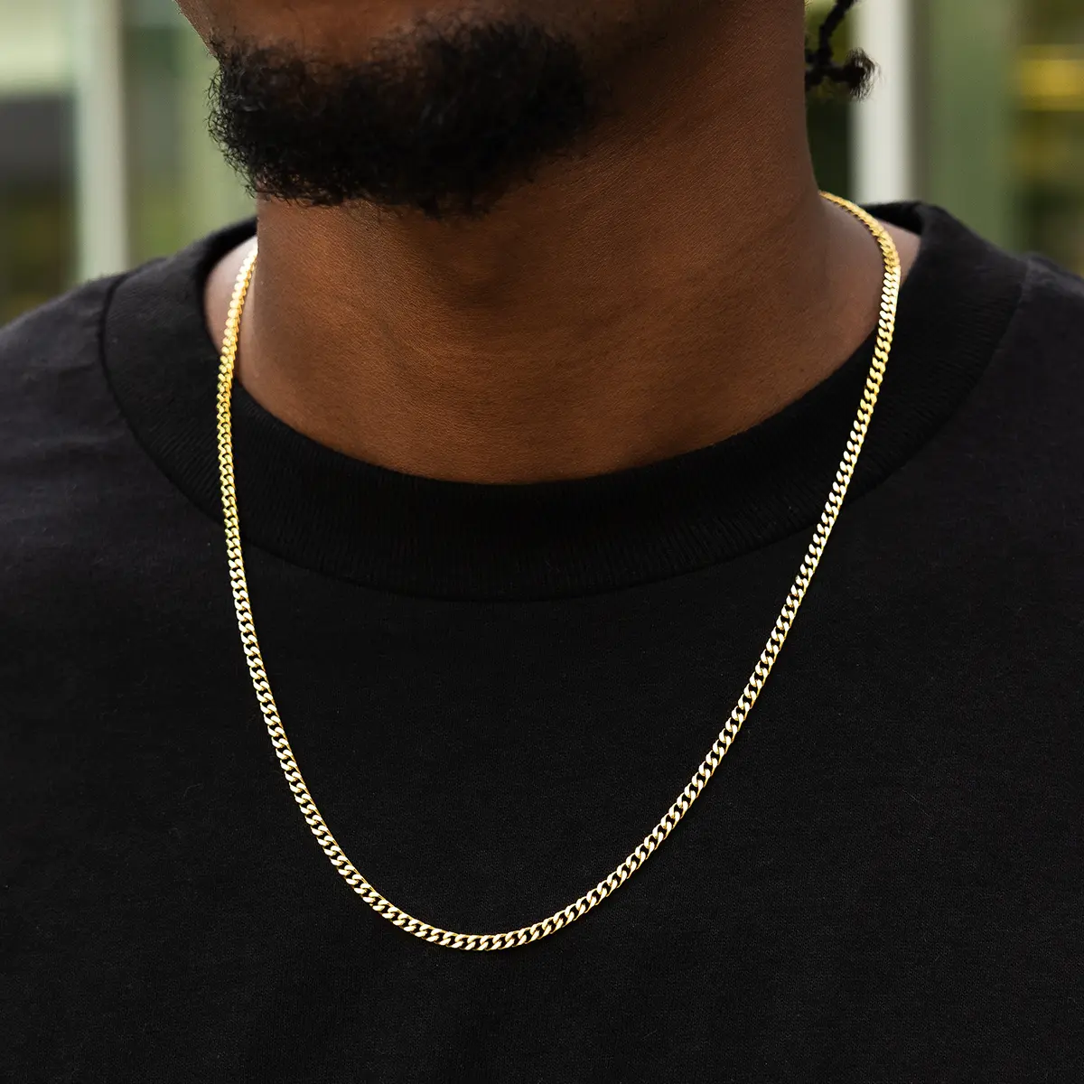 GLD Micro Cuban Chain | 18k Yellow Gold Plated, 3mm in Width, 16-28" Lengths - Perfect Gift