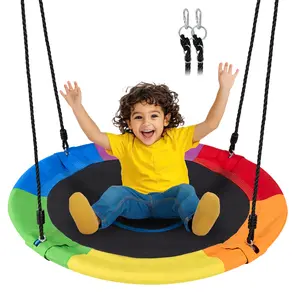 40-inch Heavy-Duty Tree Swing Saucer for Kids & Adults – 600 lbs Weight Capacity, Waterproof Oxford Nylon Rope, Detachable Design, Indoor & Outdoor Backyard Playground Swing Set