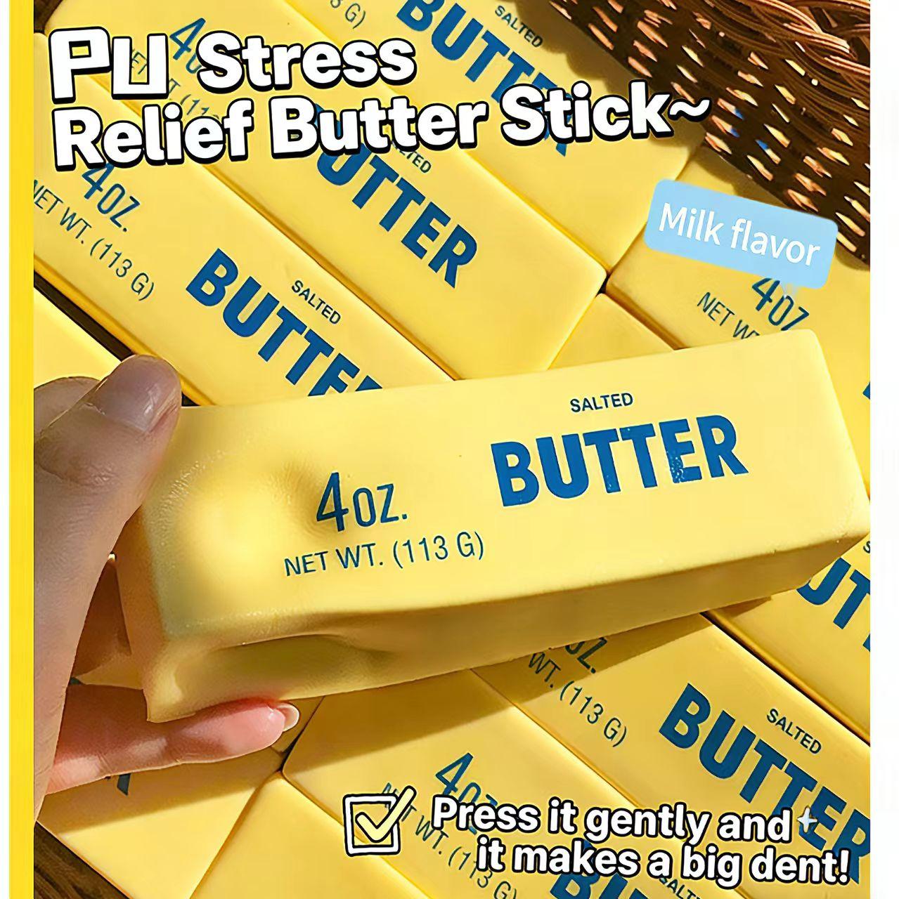 2PC-Butter Stick Squishy Toy, Soft Slow Rebound Stress Relief Toy for Relaxation and Anxiety Relief, 14cm Cute Fidget Toy, Kawaii Squishies