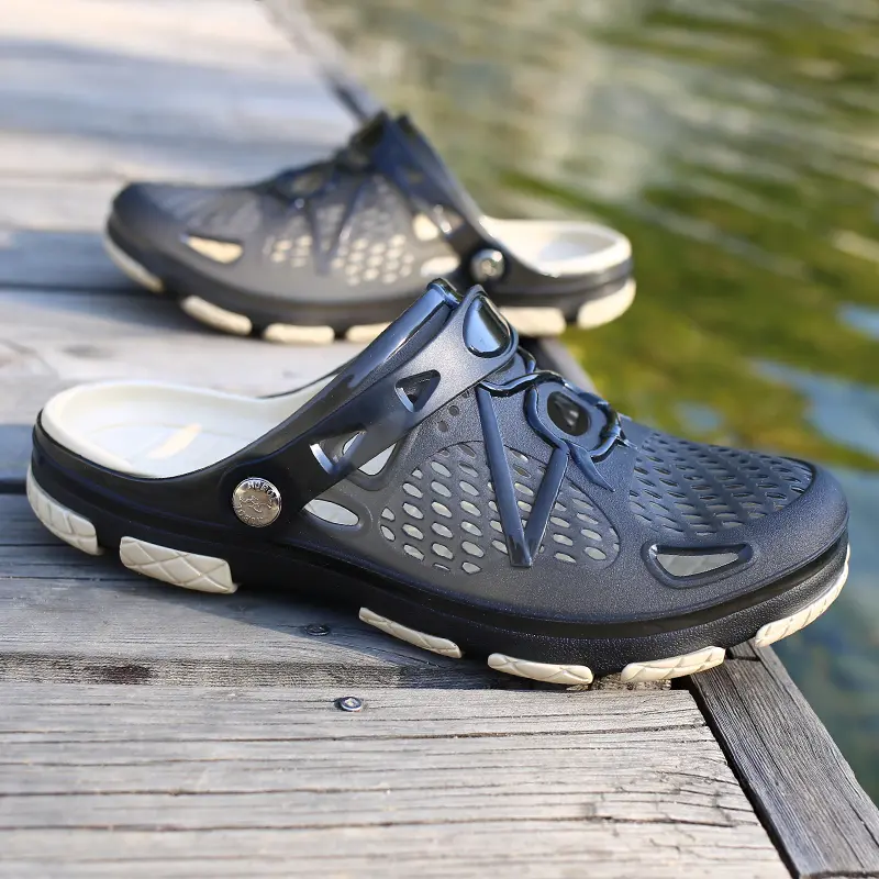 Men's Durable Mesh Clogs Footwear - Waterproof Cushioned Anti-Slip EVA Sole Slide, Lightweight Easy Glide Summer Shoes for Garden, Hiking & Casual Wear, Cushioned Anti-Slip Men's Fashion Slippers, Easy Glide Men's Fashion Slippers