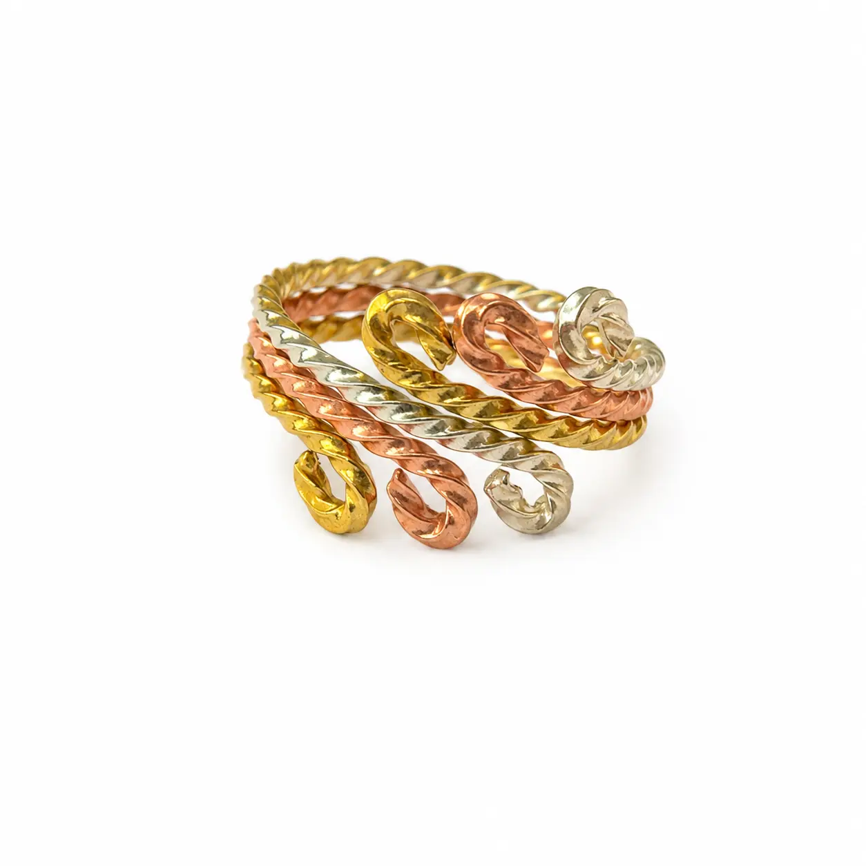 Sunrise Swoop Copper Ring, Unisex Size Copper Metal Costume Jewelry Ring for Casual Wear