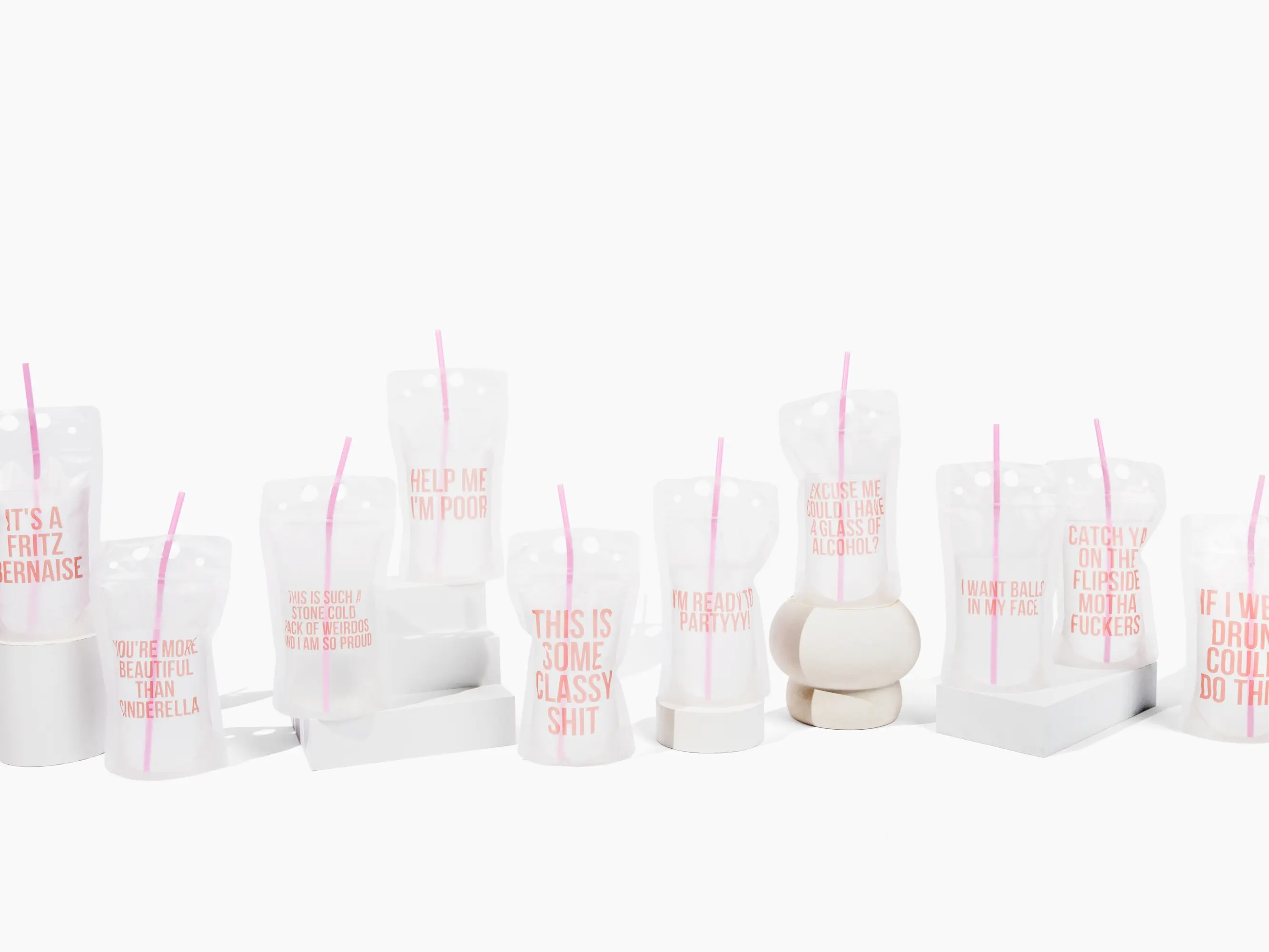 Bridesmaids–Inspired Rose Gold Drink Pouches | Must-Have Bachelorette Party Cups