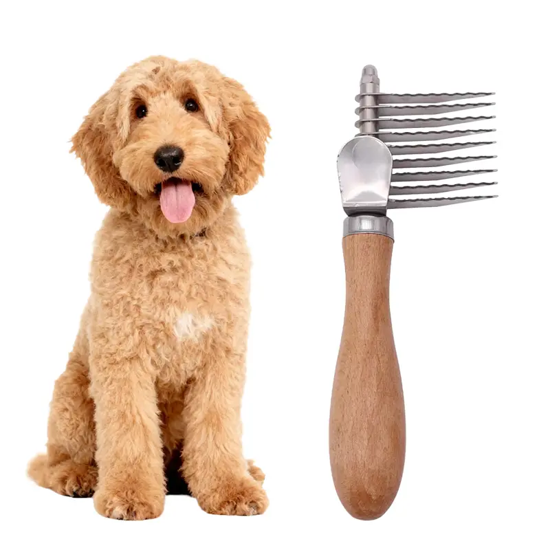 Dog Comb for Dematting Detangling Brush for Dogs & Cats - Gently Removes Mats from Undercoat Fluffs Fur for Poodles Golden Retrievers and Long-Haired Pets Stainless Steel Pet Grooming Comb Removes Dead Detangler Brush for Dogs Comb Tool for Grooming tikto