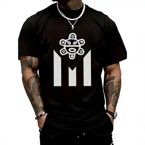 Men's 100% Cotton Puerto Rico-Inspired Graphic Tee - Breathable, Lightweight & Machine Washable for Casual Outings, Sports & Casual Attire, Simple Lines, Festival Gift