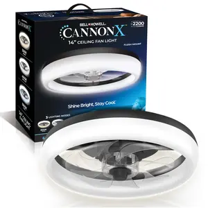 CannonX Low-Profile Ceiling Fan with Light and Remote, Modern Fandelier, 6 Speeds, 3 Lighting Modes CannonX Low-Profile Ceiling Fan with Light and Remote, Modern Fandelier, 6 Speeds, 3 Lighting Modes