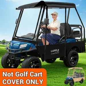 LUPPLE 4-Passenger Golf Cart Enclosure for Club Car Precedent, Short Roof 59 in Water-Resistant Rain Cover, 2+2 Winter Protection with 600D Oxford and 4-Sided Clear PVC Zippered Doors