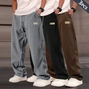Men's retro-style loose corduroy overalls with slanted pockets - breathable, straight-leg design, suitable for casual city walks and outdoor activities, four-season pants elastic waist color matching pants with pockets