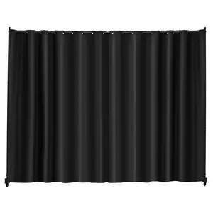 VEVOR Room Divider, Portable Panel Room Divider with Wheels Curtain Divider Stand, Freestanding Room Divider Privacy Screen for Office, Bedroom, Dining Room, Study, Black