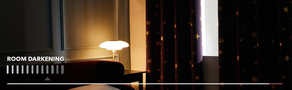 Deconovo Blackout Curtains 2 panels, Gold Star Foil Print Blackout Curtains Room Darkening Thermal Insulated Sun Blocking Grommet Curtains Deconovo Blackout Curtains 2 panels, Gold Star Foil Print Blackout Curtains Room Darkening Thermal Insulated Sun Blocking Grommet Curtains