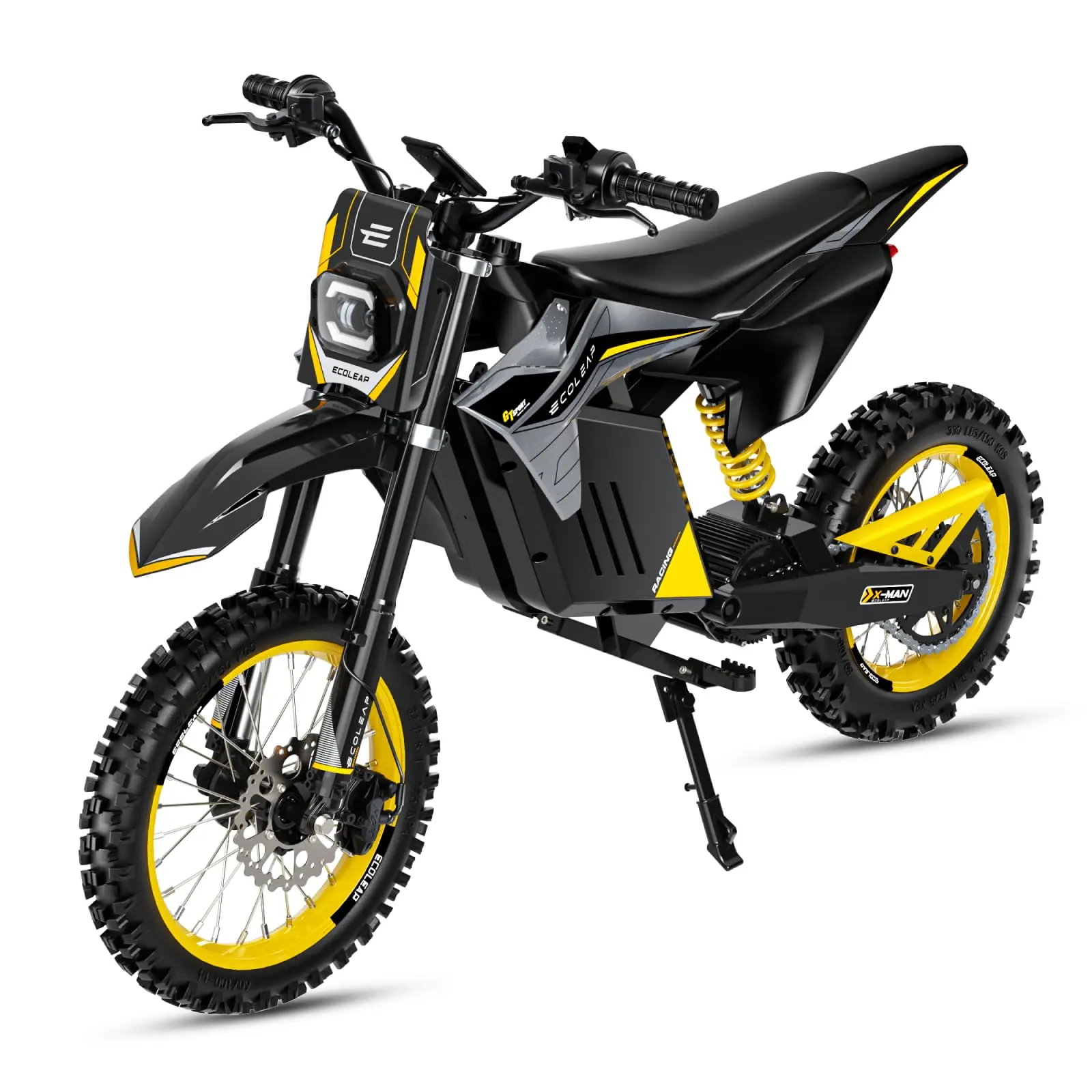ECOLEAP Carbon Electric Mountain Bike for Youth - 37 MPH High-Speed, 3500W Motor, Full Suspension, 55 mi Long Range, Hydraulic Brakes for Off-Road Trails