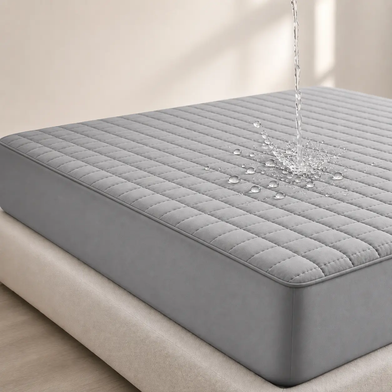 1PC quilted waterproof bed sheet (without pillowcase and pillow) is soft, durable, easy to care for, machine washable, and perfect for bedrooms and guest rooms