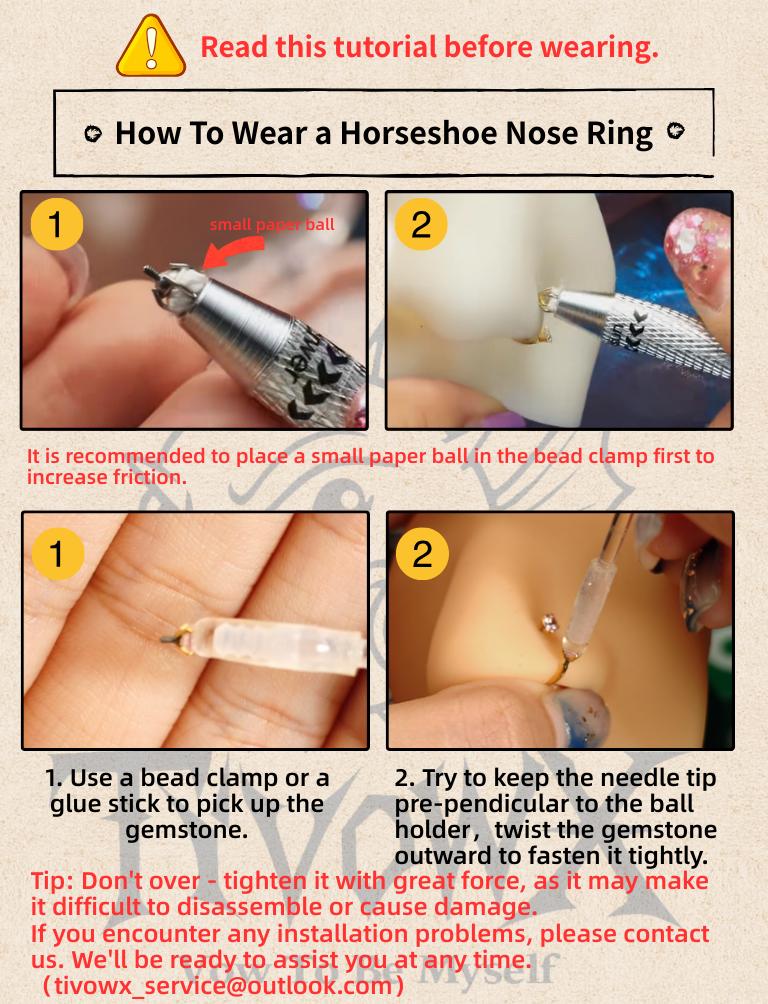 4PCS Titanium 18G/20G Horseshoe Nose Rings Set | Internally Threaded | Hypoallergenic | 5A Cubic Zirconia (CZ) Gems, Multiple Colors | Includes Free Ball Holder | For Nose, Daith, Cartilage, Helix, Lip & Eyebrow Piercings | Everyday Wear | Gift