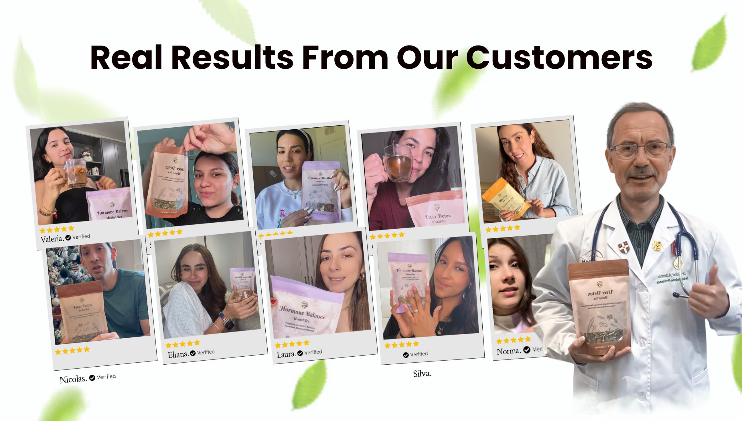 Hormone Balance Tea with 8 Organic Herbal Ingredients - Support Women's Overall Reproductive Health (PCOS, PMS, Menstrual Cycle) Ginseng Beverage