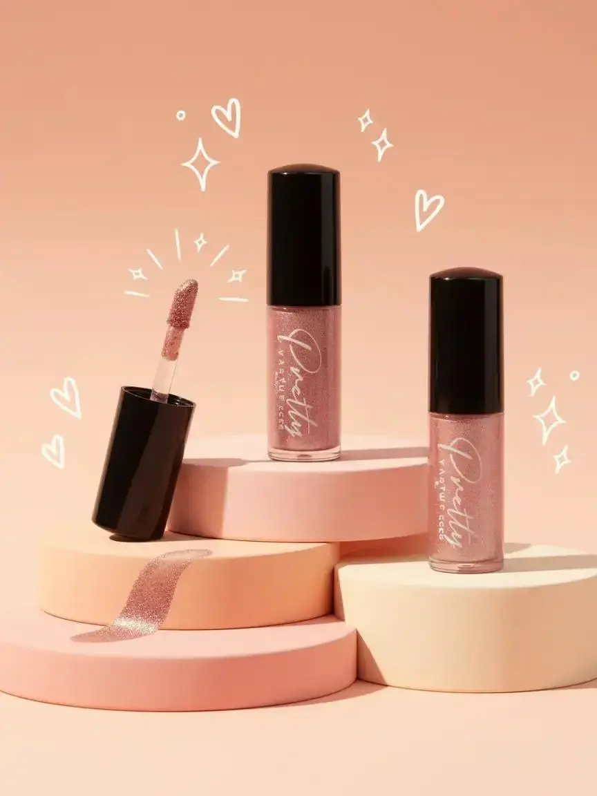 PRETTY NATURE BY JOYCE Metallic Liquid Eyeshadow Makeup - Cream Formula, Potassium Sorbate, Glittering Shine, Youth-Enhancing Brightening, Vegan, Paraben-Free, For All Skin Types, Eu Compliant, 12 Months Shelf Life, Single Item (Eyes & Lips Use)