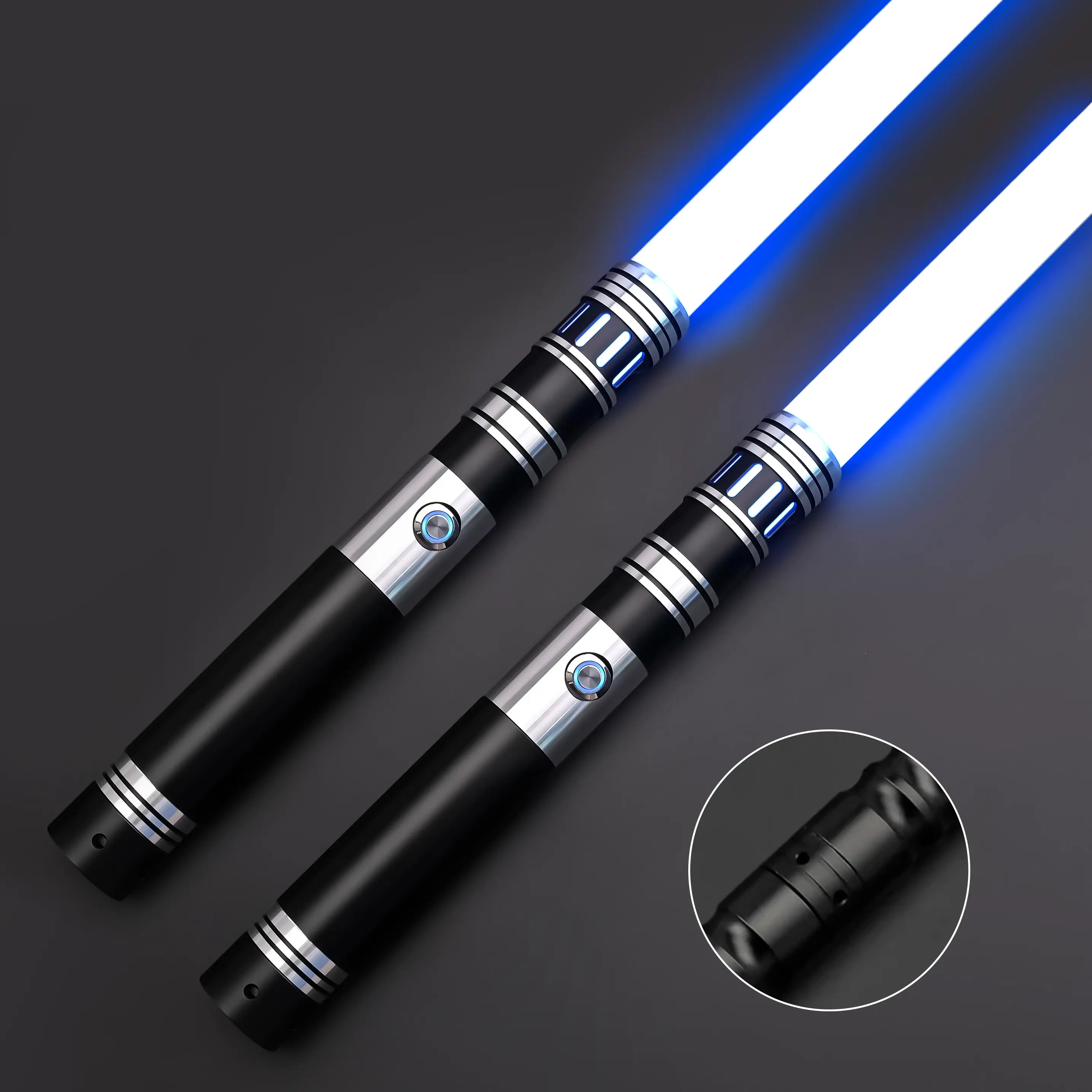 Cxsaber RGB LED Dueling Replica Lightsaber - 12 Color Changes, 4 Sound Fonts, 1" Aluminum Hilt, 2-in-1 Linkable Swords, 4-6 Hr Use, FOC Clash Flash, 12 Years Above, Holiday Gift for Adults, Toy Saber for Cosplay