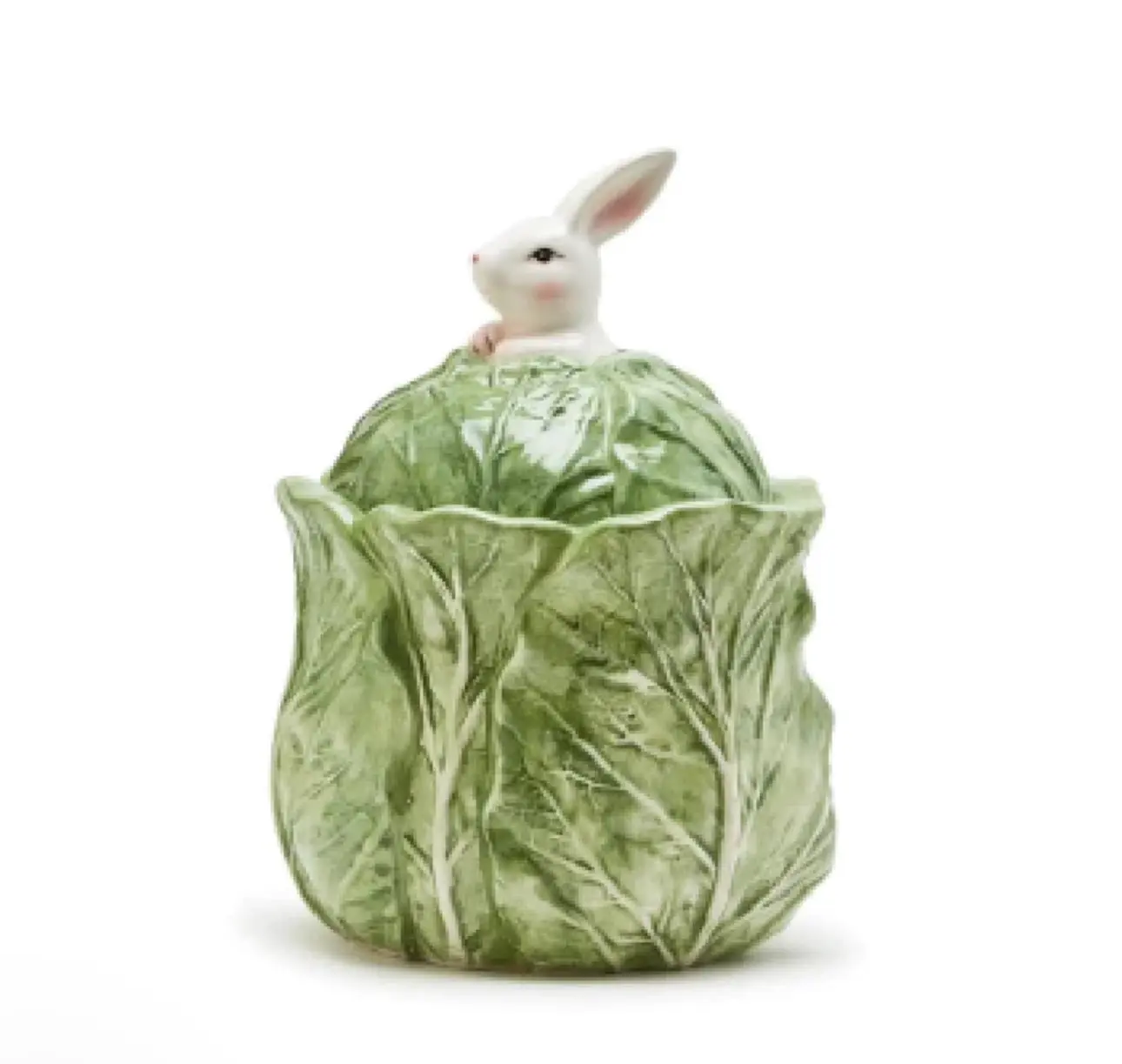 Easter Bunny & Cabbage Leaf Lid Jar