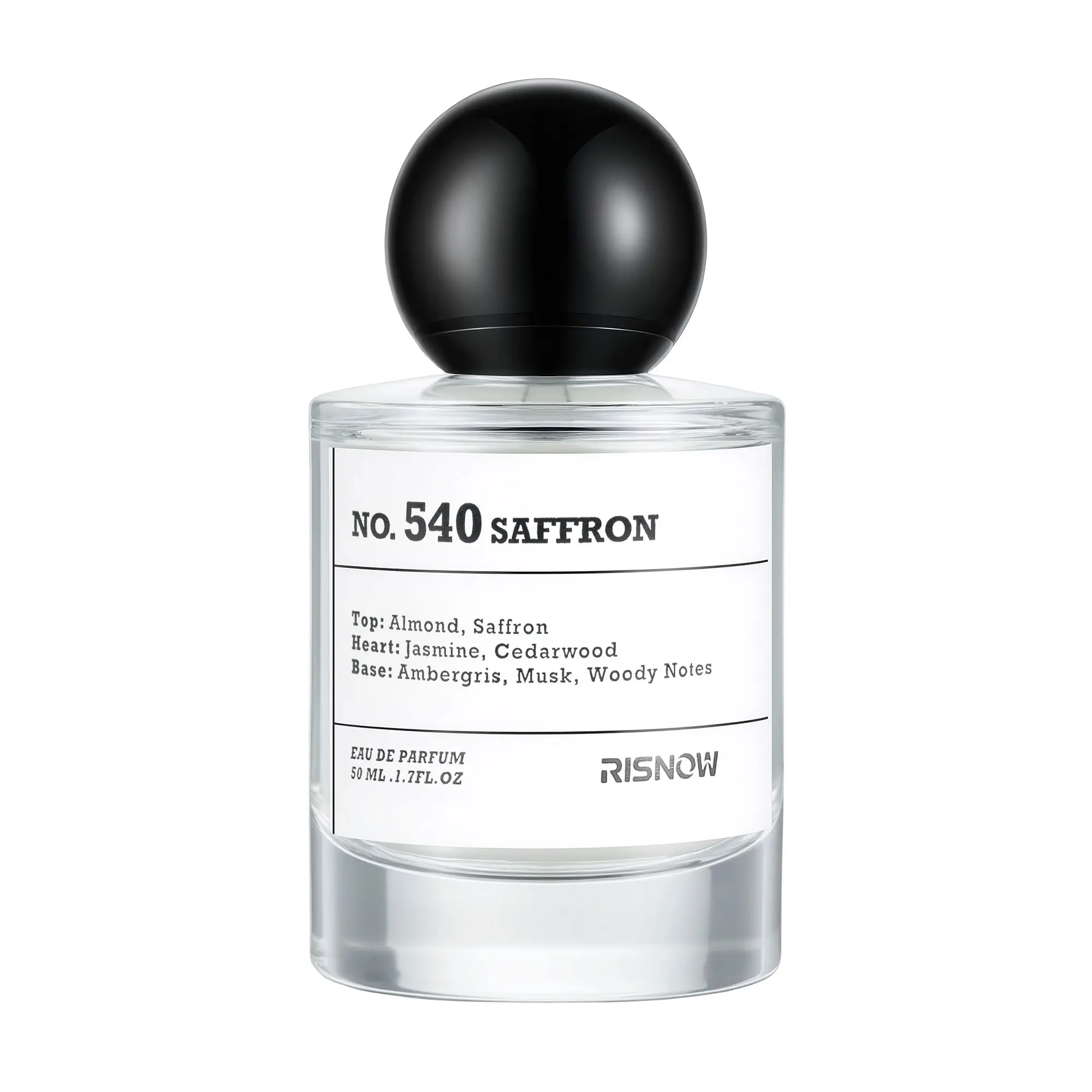 RISNOW  NO.540 Saffron Perfume | 50ml Perfume for Men and Women | Saffron & Cedar & Ambergris & Woody Notes | Unisex & Luxurious | Scent Fragrance Highly Scented