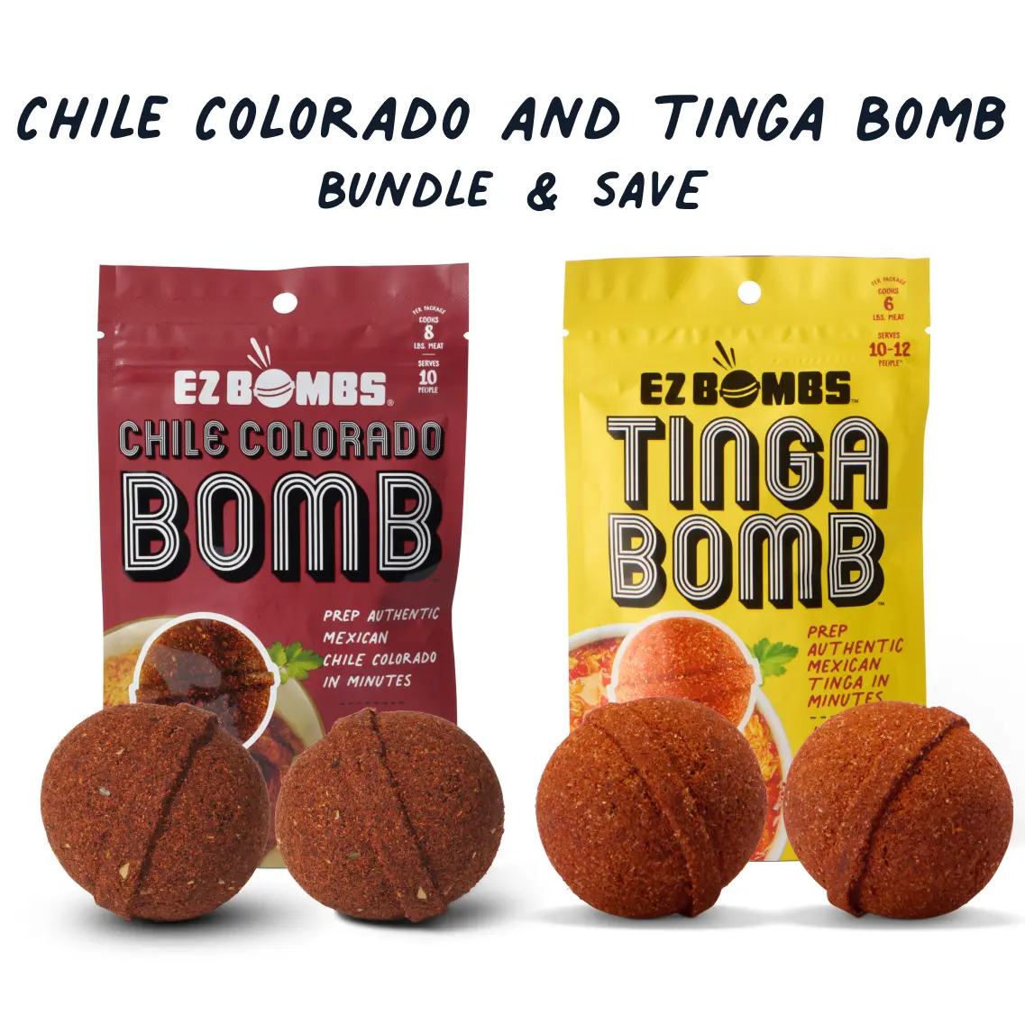 Chile Colorado & Tinga Bombs Bundle by EZ Bombs - Seasoning Spice Bomb Flavor for Authentic Mexican Dishes - Traditional