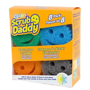 8-Pack Scrub Daddy Sponges Kitchen Sponges - Scratch-Free for Dishes & Multipurpose Cleaning - BPA Free & Made with Polymer Foam - Stain & Odor Resistant