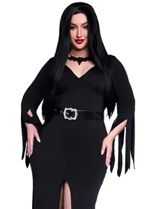 Leg Avenue Plus Immortal Mistress Costume Dress Fit Halloween Outfit for Addams Characters Cosplay