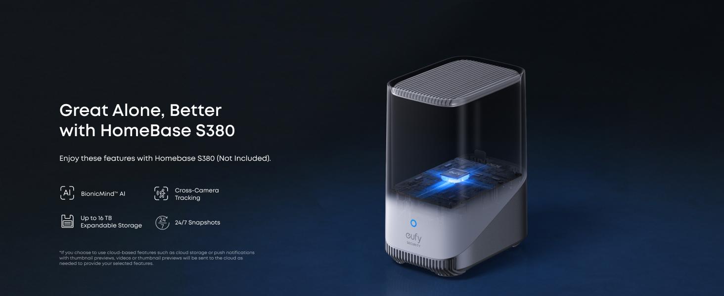 eufy Security eufyCam S4（4-Cam Kit with Homebase S380）, Solar Security Camera Wireless Outdoor, Triple Lens Bullet-PTZ Cam, 4K UHD, 360° Pan and Tilt, Auto Track, 8× Hybrid Zoom, Color Night Vision, HomeBase S380 Compatible