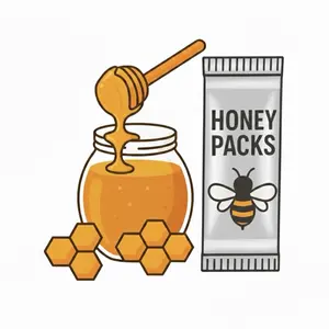 Premium Honey Packs, 12 Sachets 20g, Convenient Single Serve Packets for Gym and Travel, Healthy Sweetener for Tea and Smoothies.