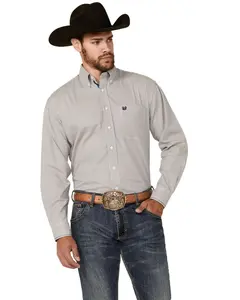Panhandle Men's Rough Stock By Dobby Print Long Sleeve Button-Down Western Shirt - Rmb2s04607