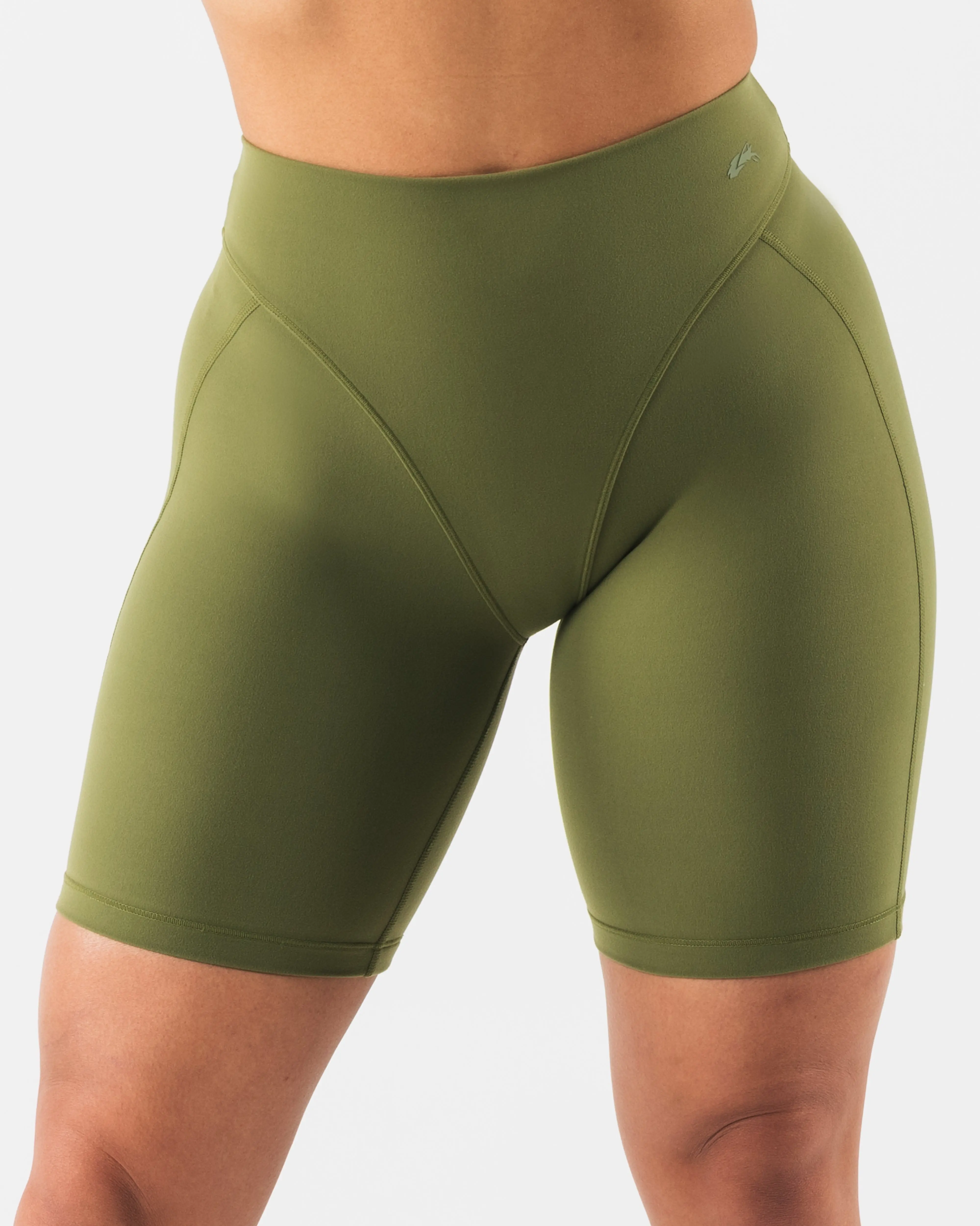ALPHALETE Parker Women's Fitness Shorts - Mid-Rise 7" Biker Shorts, Buttery Soft Nylon Blend, Double Panels, Medium Compression, Butt Lifting, Breathable, Balanced Support, True-to-Size for Intense Sports, S/M/L