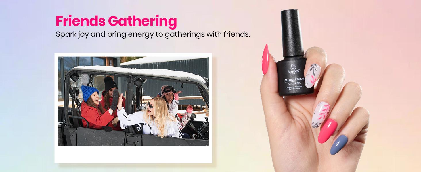 Beetles Gel Nail Polish Starter Kit with UV Light, Christmas Gift Base Top Coat, Nail Art Stickers, Manicure Tools Gift for Women matrix Cutics Comfort  Fall Nail