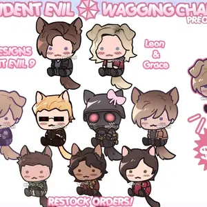 Resident Evil Wagging Character Keychain Charms RESTOCK AND RE9