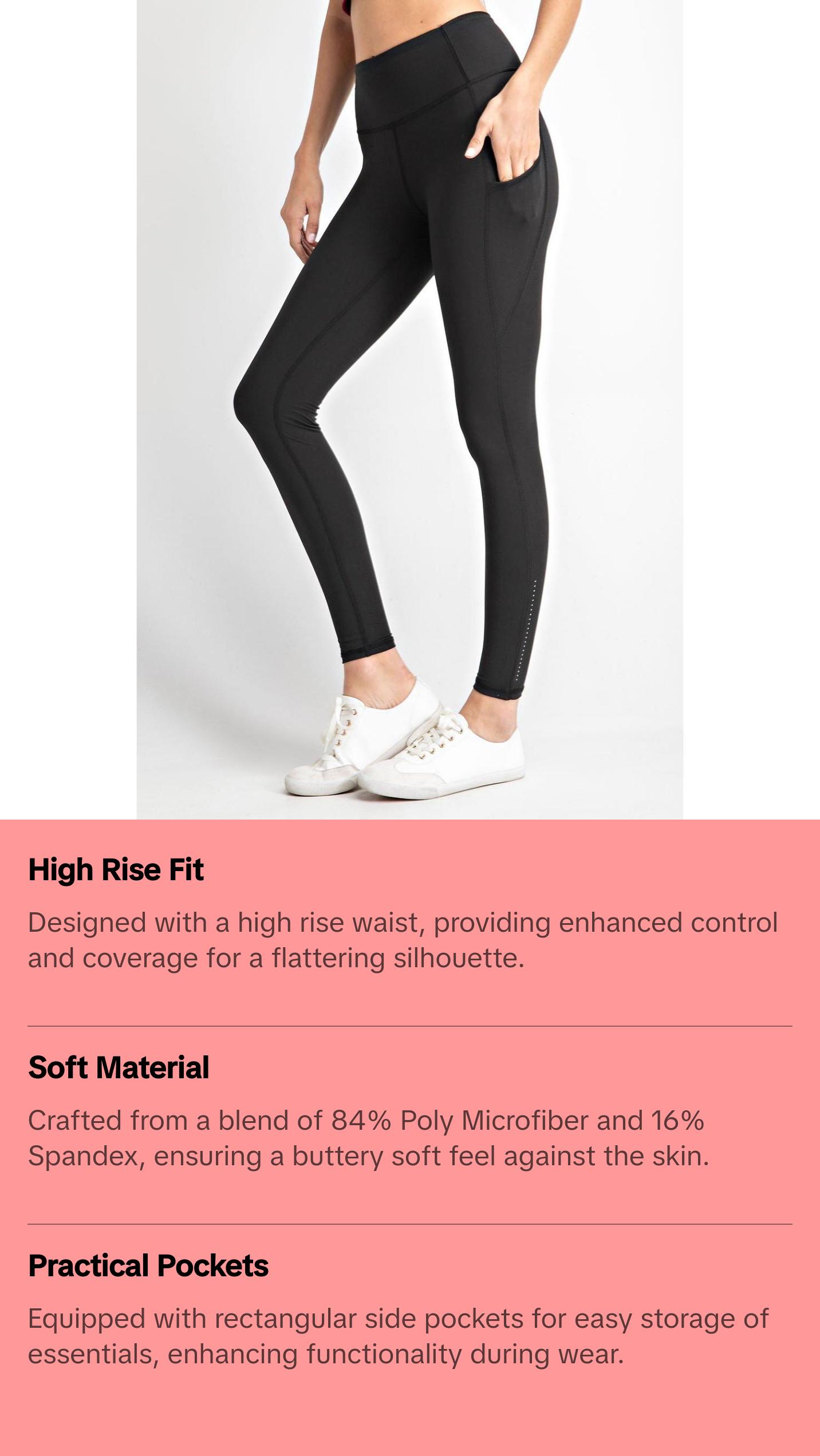 High Rise Black Butter Leggings with Pockets