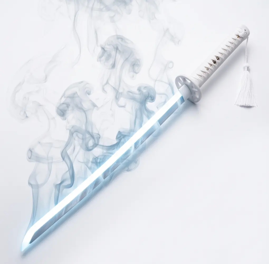 Bleach Sode no Shirayuki & Tensa Zangetsu LED Katana | Light Up Zanpakuto Samurai Sword with Smoke Effect | Type-C Rechargeable Full Size Toy with Sheath | Anime Cosplay Collectible Gift for Bleach Fans Adults Teens