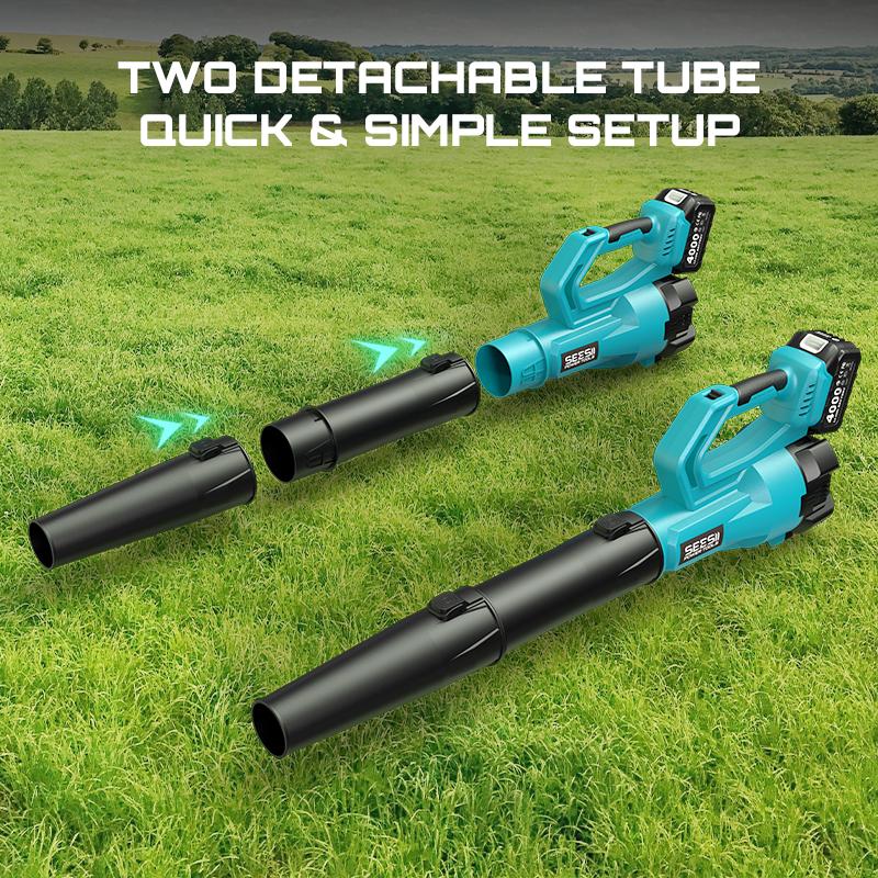 SEESII  Leaf Blower Cordless Electric Leaf Blower/Snow Blower  780CFM/440MPH Brushless Motor 2x4000mAh Batteries Handheld Snow Blower Variable Speed Control Turbo Button Electric Blower for Lawn Care Debris Dust Removal Outdoorfun