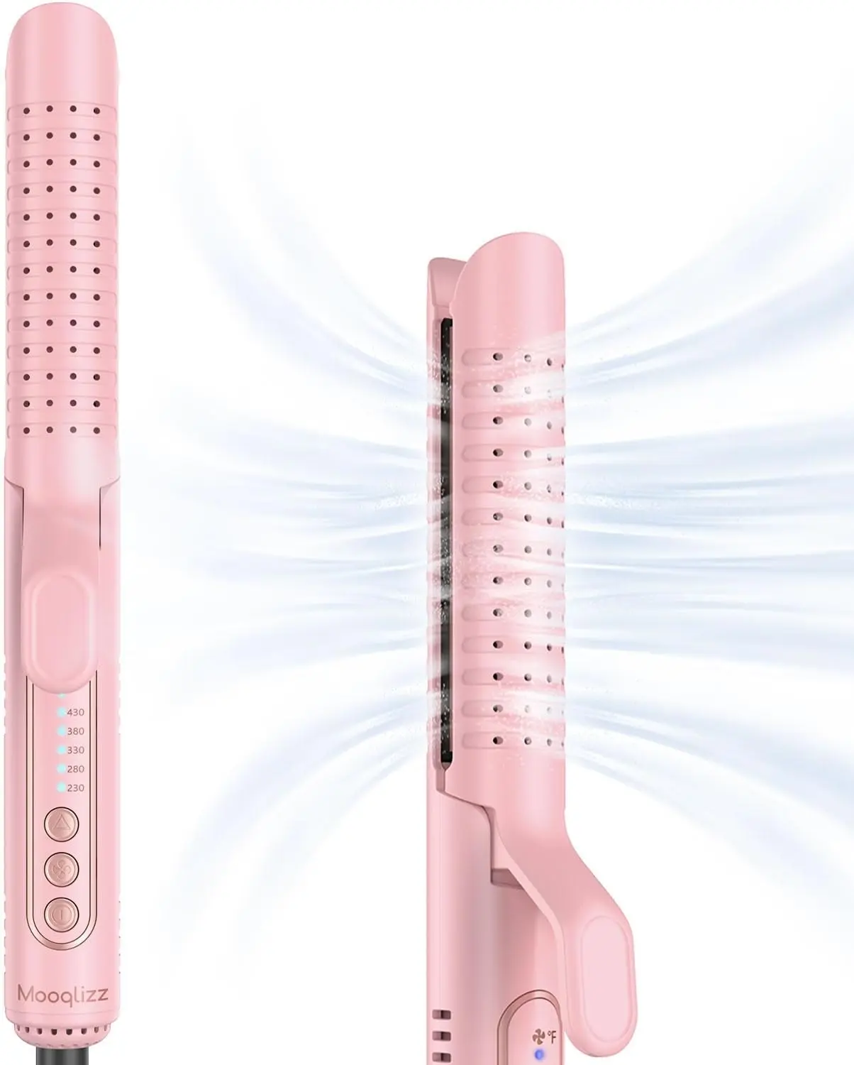 360°Airflow Styler, 1 1/2 inch Curling Wand & Hair Straightener 2 in 1 with Ionic Cool Air to Lock in Style, Titanium Flat Iron Curler in One with Dual Voltage,back to school,back to school haul