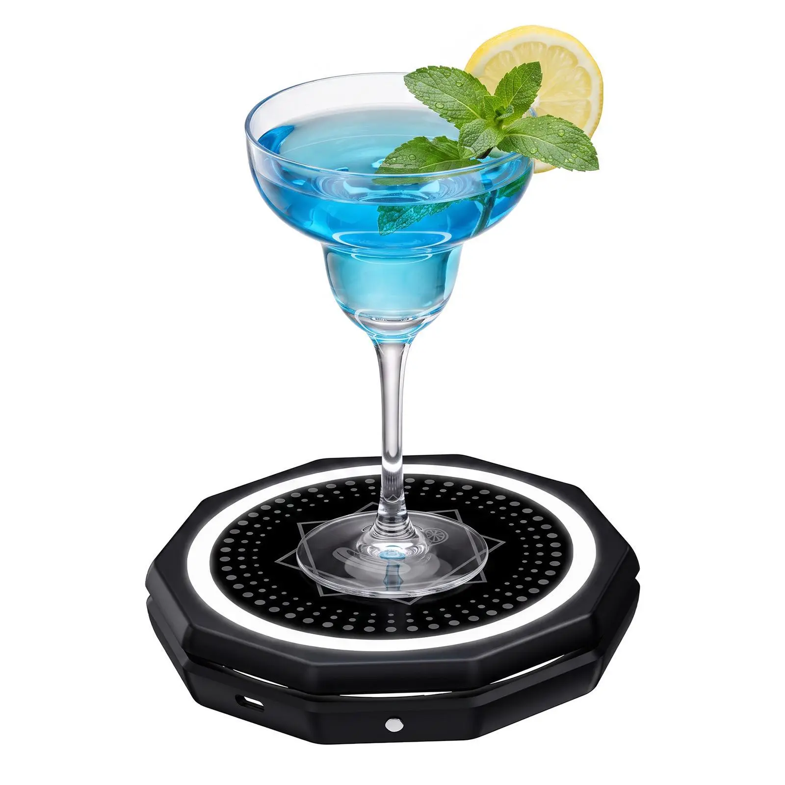 Modern Smart Coaster 2.0 - Plastic Body Round Base Portable App-Controlled Automatic Cocktail Maker & Drink Mixer with 1000+ Recipes for Cocktails & Mocktails