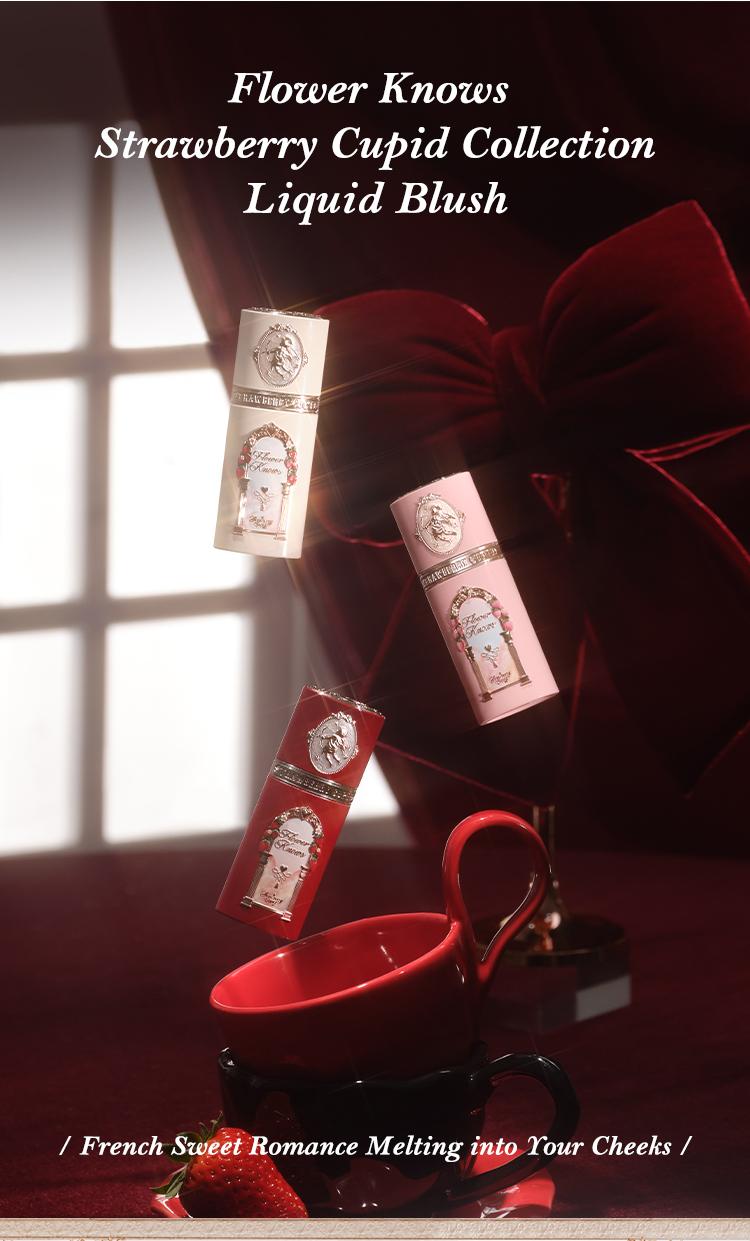 Flower Knows Strawberry Cupid Collection All Day Glow Liquid Blush, Hydrating, long-lasting, high pigment Cosmetic