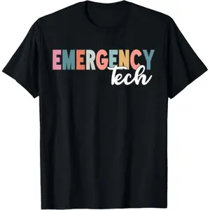 Women's 100% Cotton Round Neck Short Sleeve Graphic Tee - Emergency Room Technician ER Tech Nurse Technologist Apparel