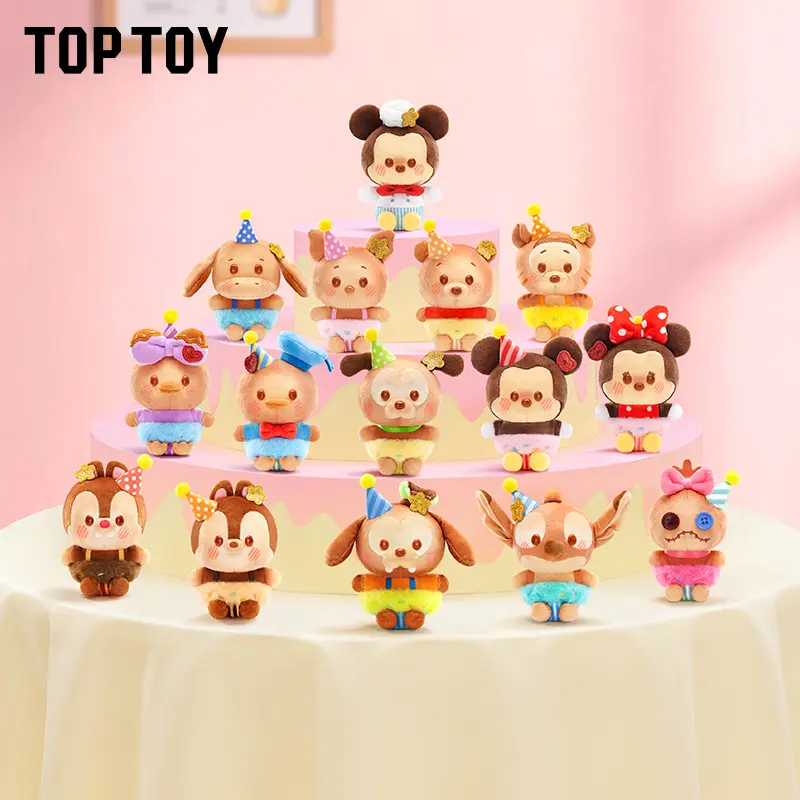 TOPTOY Mickey&Minnie Cocoa Workshop Plush Pendant Blind Box - Blind Bag Collectible, Boxed Mystery Toys with Stitch, Donald Duck - Cute Keychain Dolls, Backpack Decor, Ideal Holiday & Birthday Gifts
