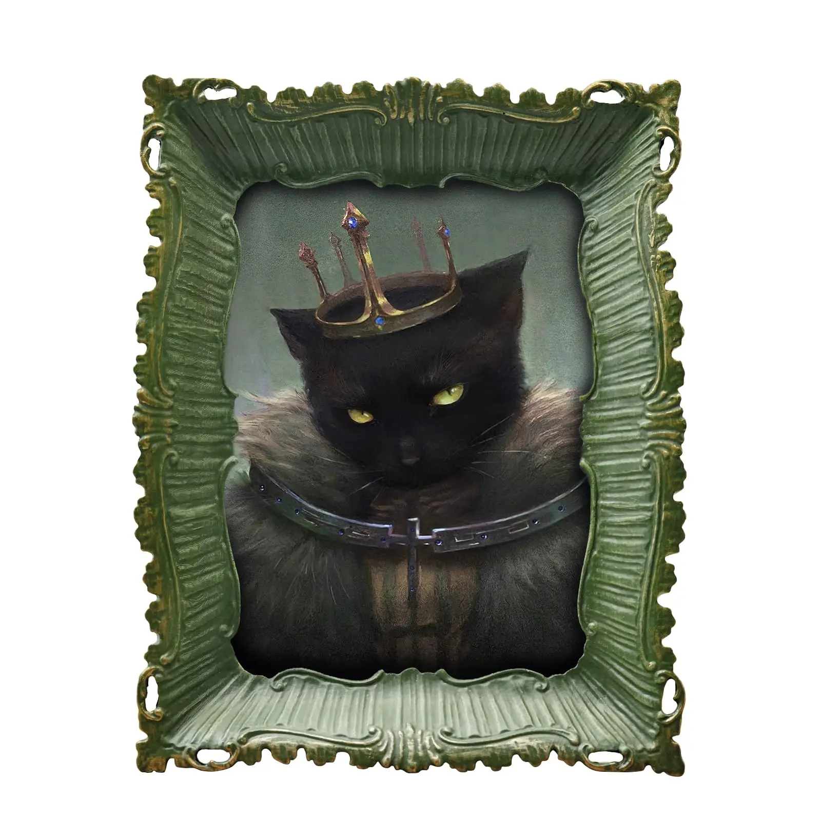 5x7 Vintage Picture Frame, Antique Green Gothic Ornate Baroque Style Photo Frame with Glass, Ideal for Dark Fantasy Art, Retro Tabletop & Wall Hanging Home Decor