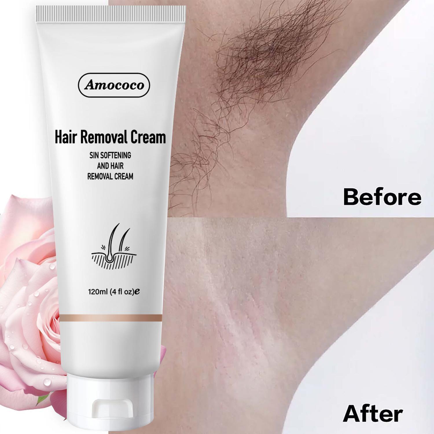 Bikini Gel for Women & Men Epilator Cream Unwanted Hair Removal for All Skin Types 120ml 4.0oz Hair Softening and Removal Cream